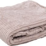 Fleece deken lichtroze gestreept